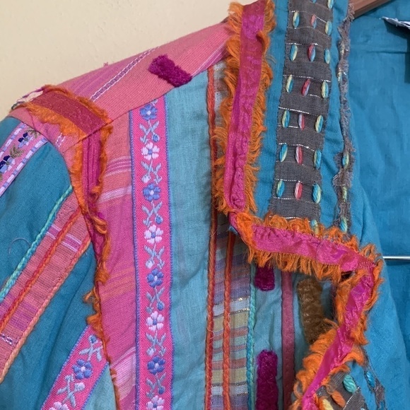 Sandy Starkman | Vintage Embroidered Patchwork Single Breasted 2 Button Blazer M - Picture 11 of 17